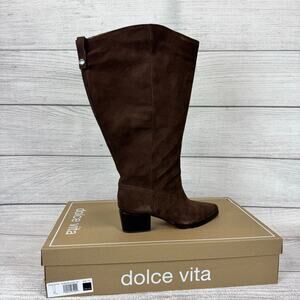 Dolce Vita Virona H2O Dark Brown Suede Extra Wide Calf Boots Size 11